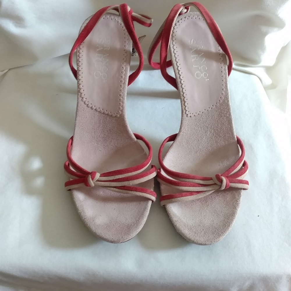 Franco Sarto pink suede heels size 7
